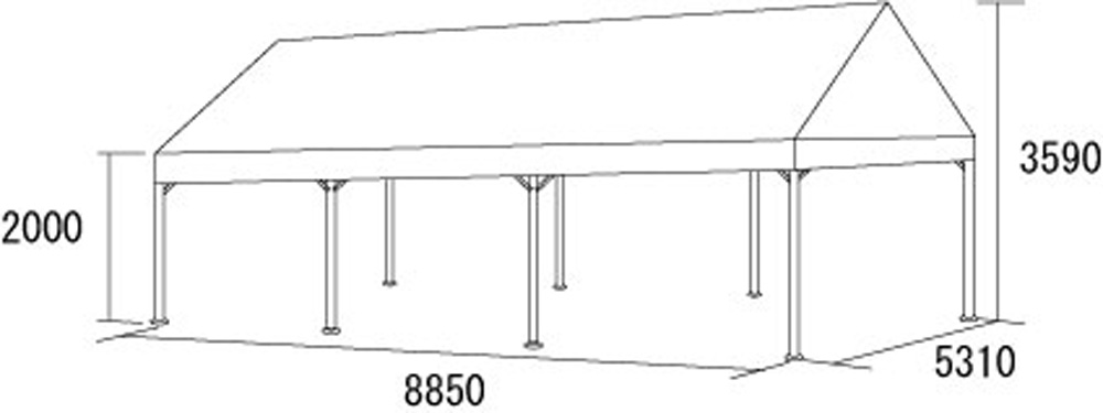 旭産業　集会用テント　１．５間×２間　ＮＨＴＳ−２　１台　（メーカー直送品） - 1